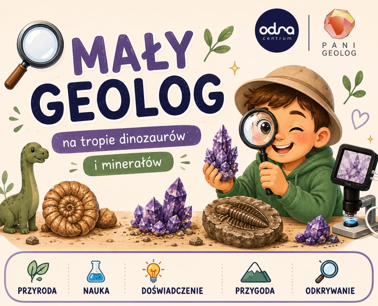 Warsztaty dla dzieci. Mały geolog: na tropie dinozaurów i minerałów.
