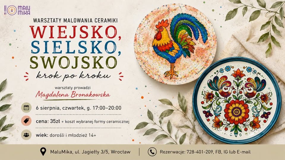 WIEJSKO, SIELSKO, SWOJSKO - warsztaty malowania ceramiki krok po kroku