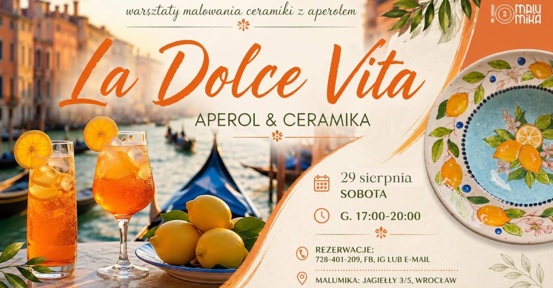 LA DOLCE VITA - warsztaty malowania ceramiki z aperolem