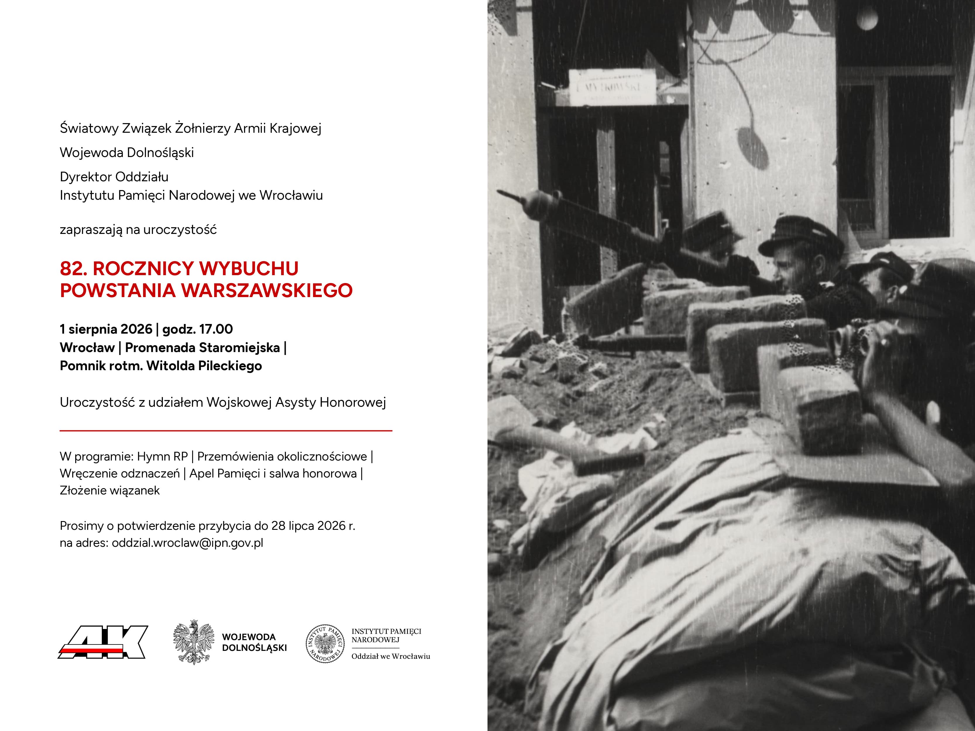 Obchody 82. rocznicy wybuchu Powstania Warszawskiego