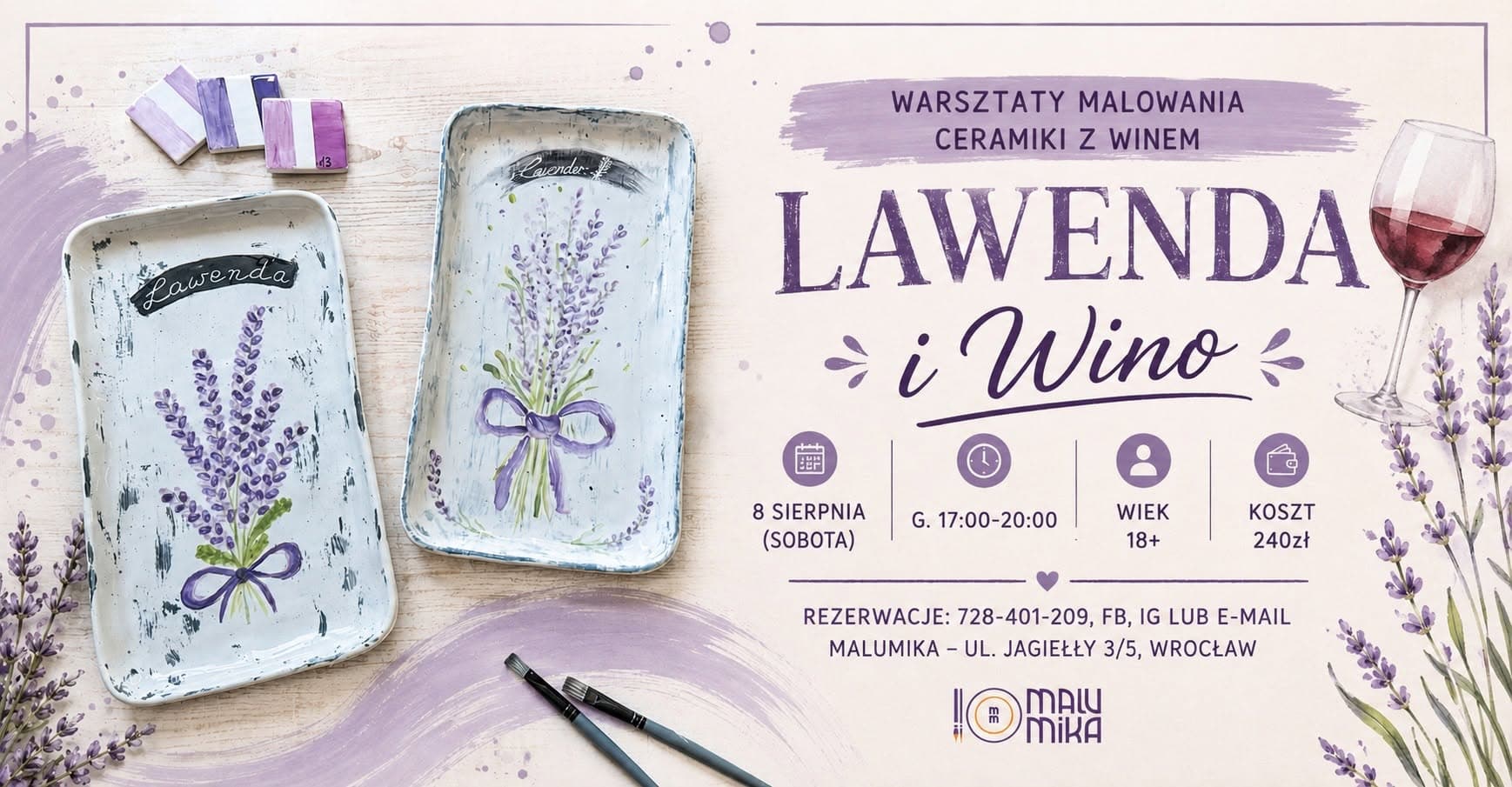 LAWENDA I WINO - warsztaty malowania ceramiki z winem