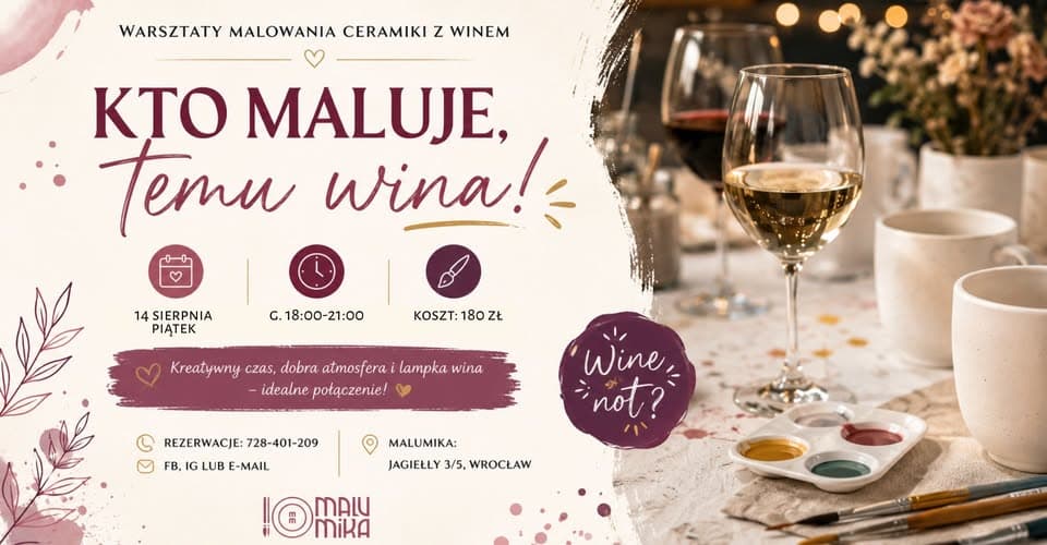 KTO MALUJE TEMU WINA - warsztaty malowania ceramiki z winem