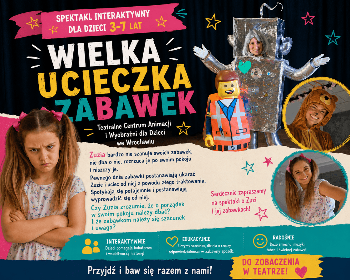 Wielka Ucieczka Zabawek - spektakl interaktywny dla dzieci