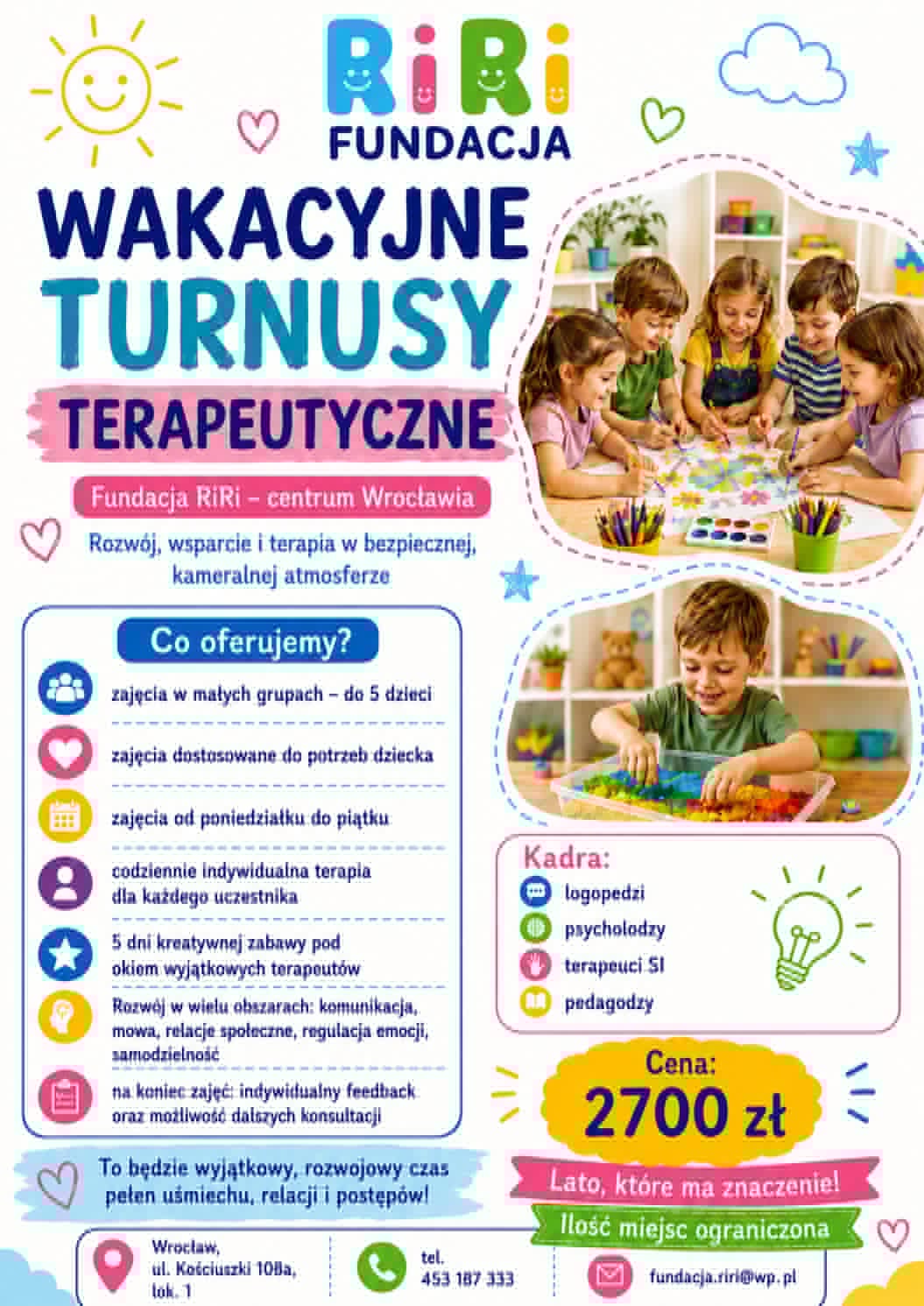 Letnie turnusy terapeutyczne w samym centrum Wrocławia 2026