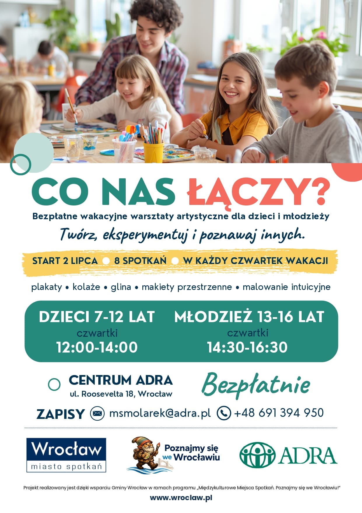 Wakacyjne warsztaty artystyczne „Co nas łączy?” – twórz, odkrywaj i rozwijaj swoje pasje